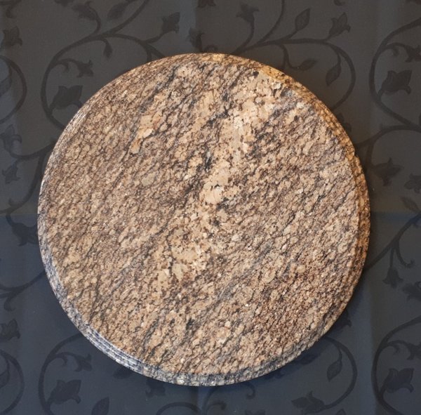 individuelle Natursteinplatte - Tortenteller/Wurst-/Käse-/Obst-/Kuchenplatte, rund D35cm